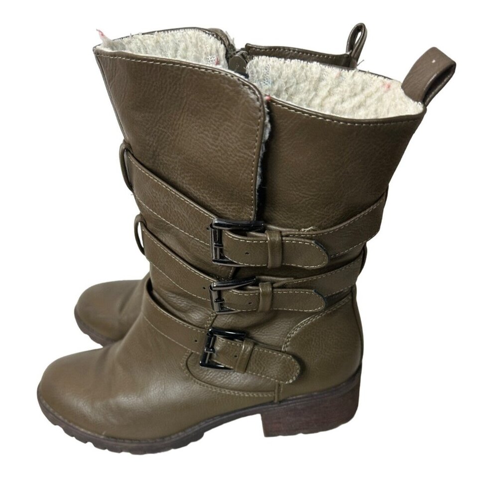 Womens Unbranded Size 7.5  Gentle Used Mid High Boots Tan Beige Lining